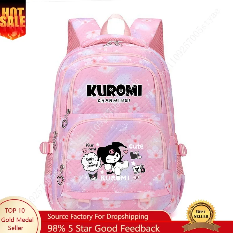 

Школьный рюкзак Sanrio Kuromi с принтом, модный, легкий, стильный, вместительный, для студентов