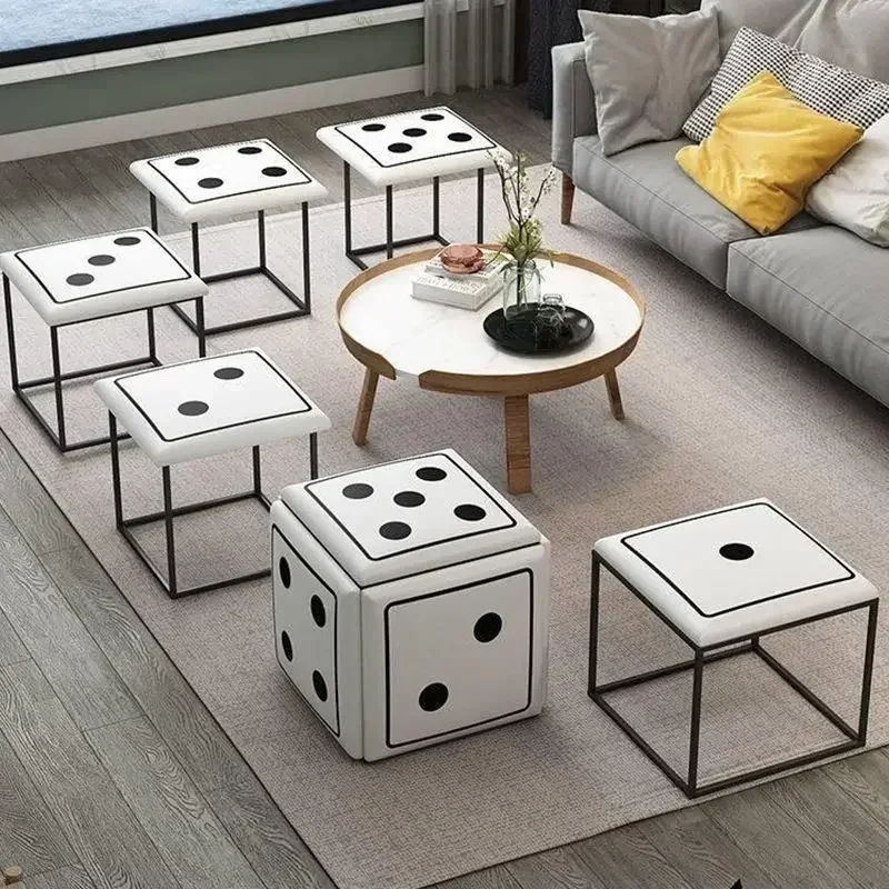 

Minimalist Modern Multifunctional Stool Dice Combination Home Five in One Stackable Creative Shoe Studs Short and Practical