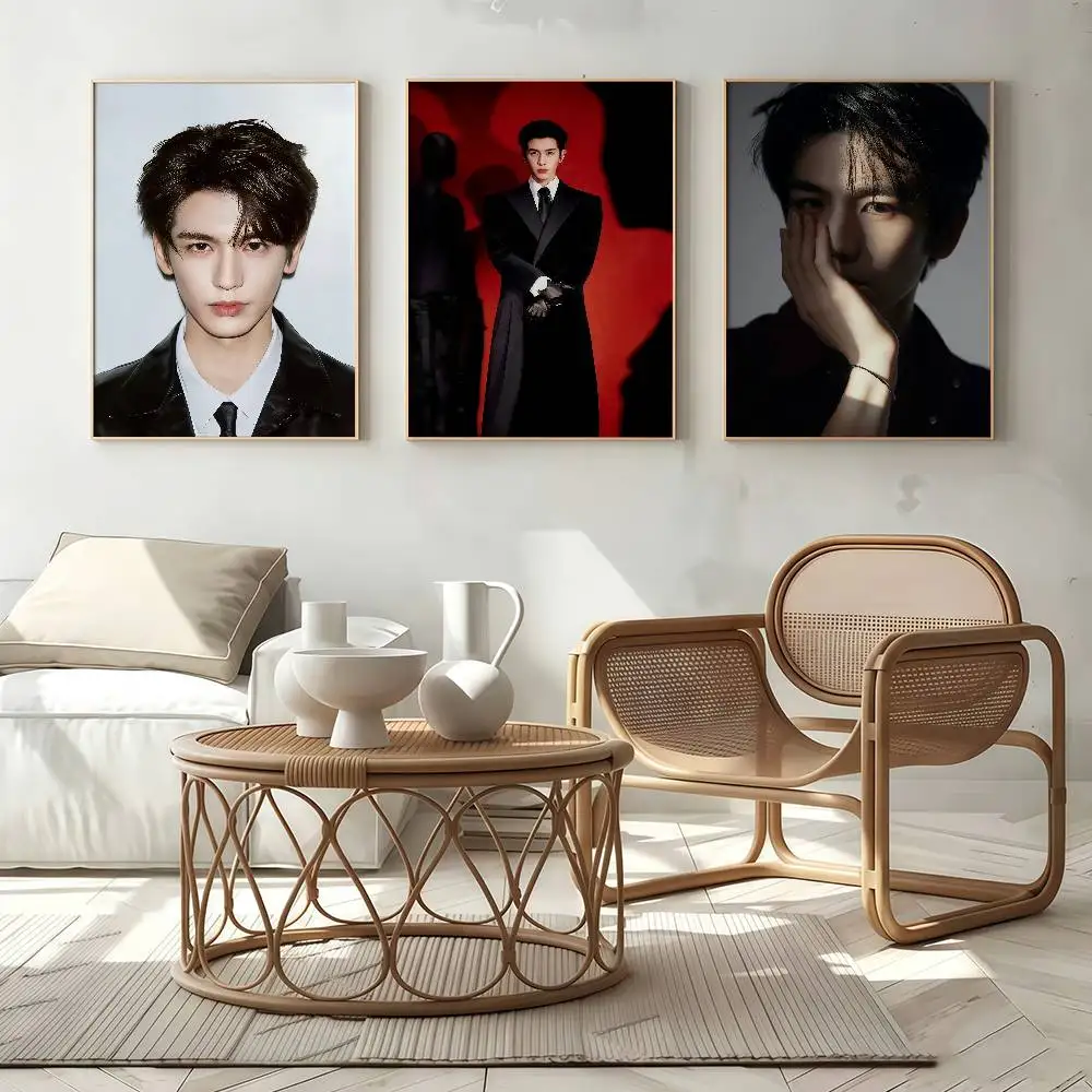 Celebrity Actor Z-Zhang Linghe Poster Self-adhesive Art Waterproof Paper Sticker Coffee House Bar Room Wall Decor