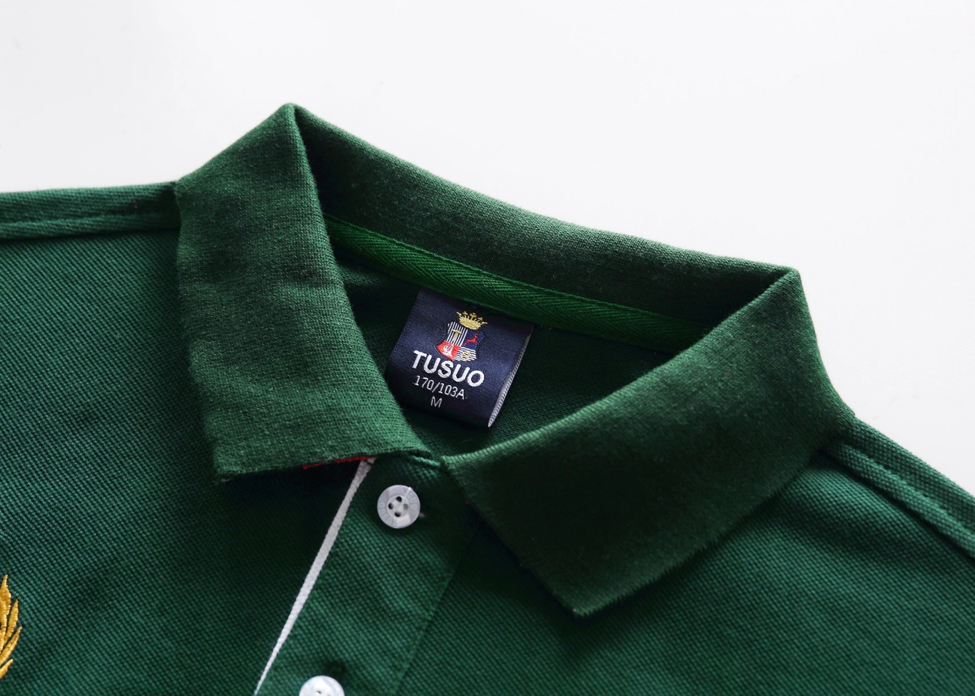 Herren Hochwertiges Baumwoll-Poloshirt ITALIEN GRÜN Baumwolle mit Gesticktem 'MILAN' Symbol Freizeit Sport Neujahrsgeschenk für Männer – Detail 6