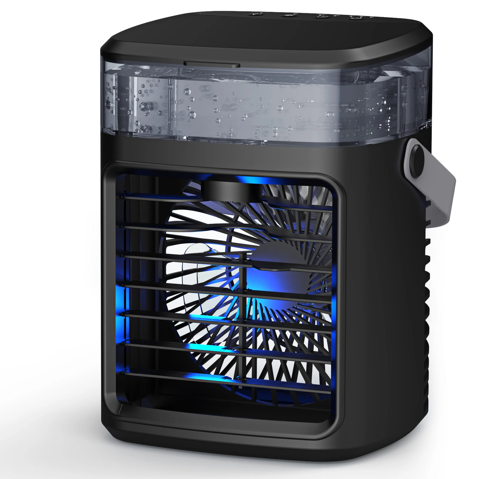 

USB TYPE-C Вентилятор-увлажнитель 2-в-1 с функцией охлаждения воздуха H2201, 3 скорости, 7 цветов, таймер 2/4 часа, защита от нехватки воды, для дома