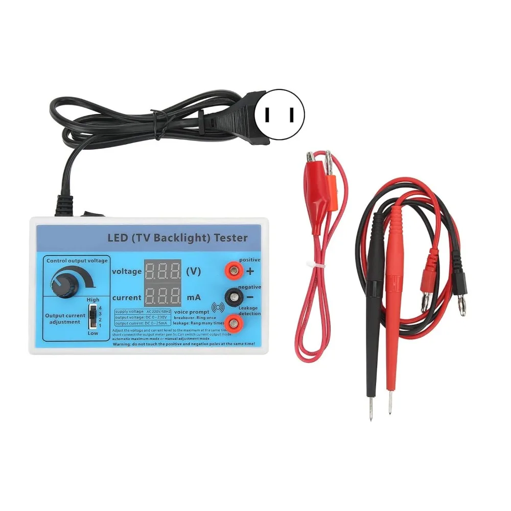 Multifunction LED TV Backlight Tester Adjustable Output Voltage 0-230V Output LED Beads Tester Plug 110V High Brightness