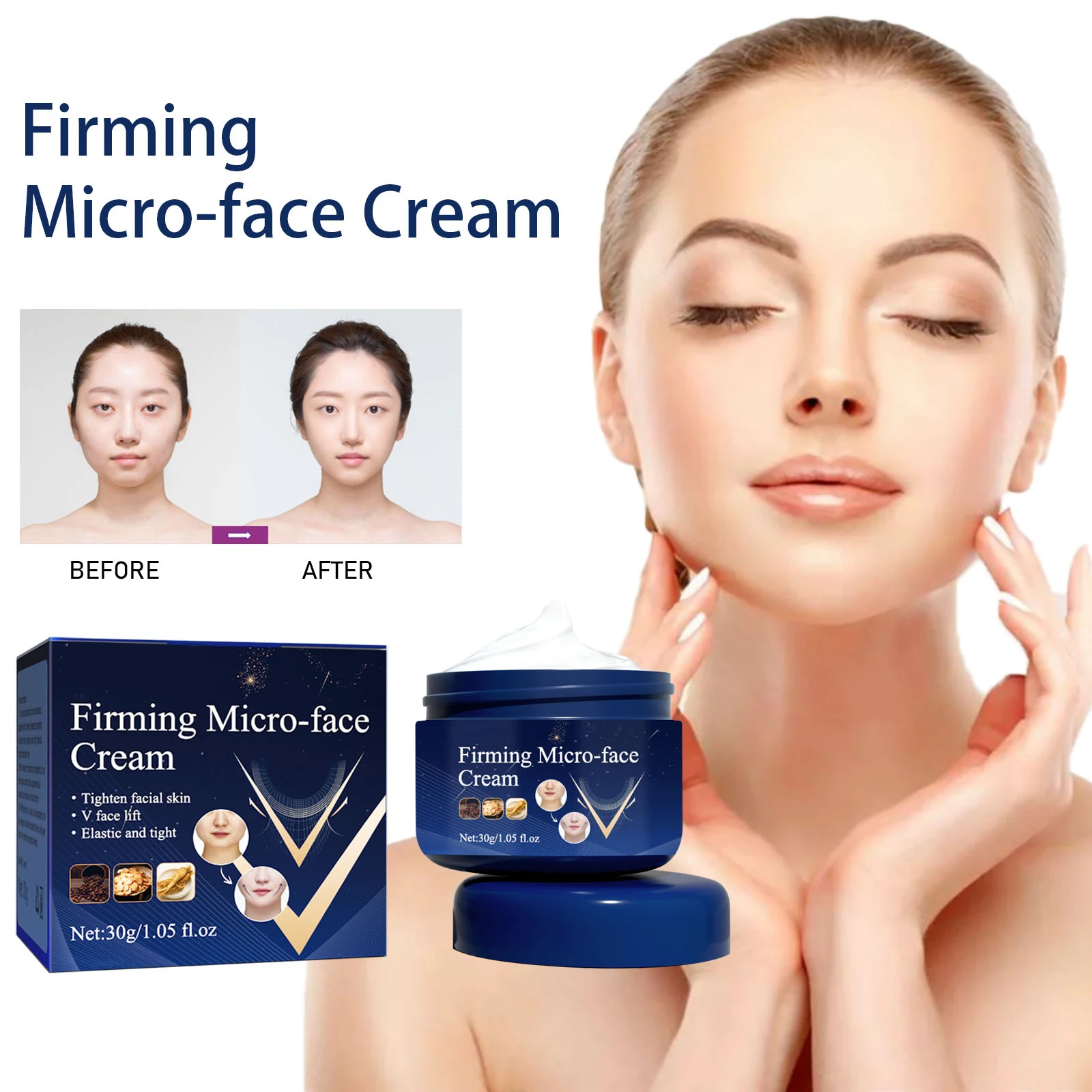 Slimming Face V Shape Lift Cream Lifting Improve Masseter Muscle Double Chin Anti Wrinkle Reshape Face Counter Firming Skin Care