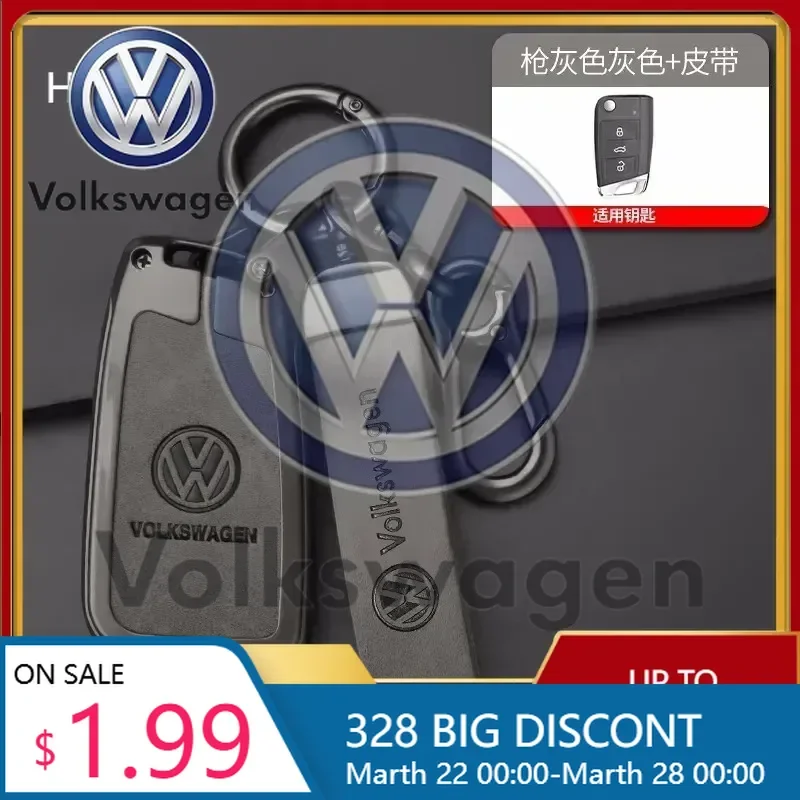 

Styling Mouldings For VOLKSWAGEN VW Zinc Alloy Leather Car Key Fob Case Cover Shell For VW Volkswagen Golf 7 MK7 Tiguan MK2 T-ro