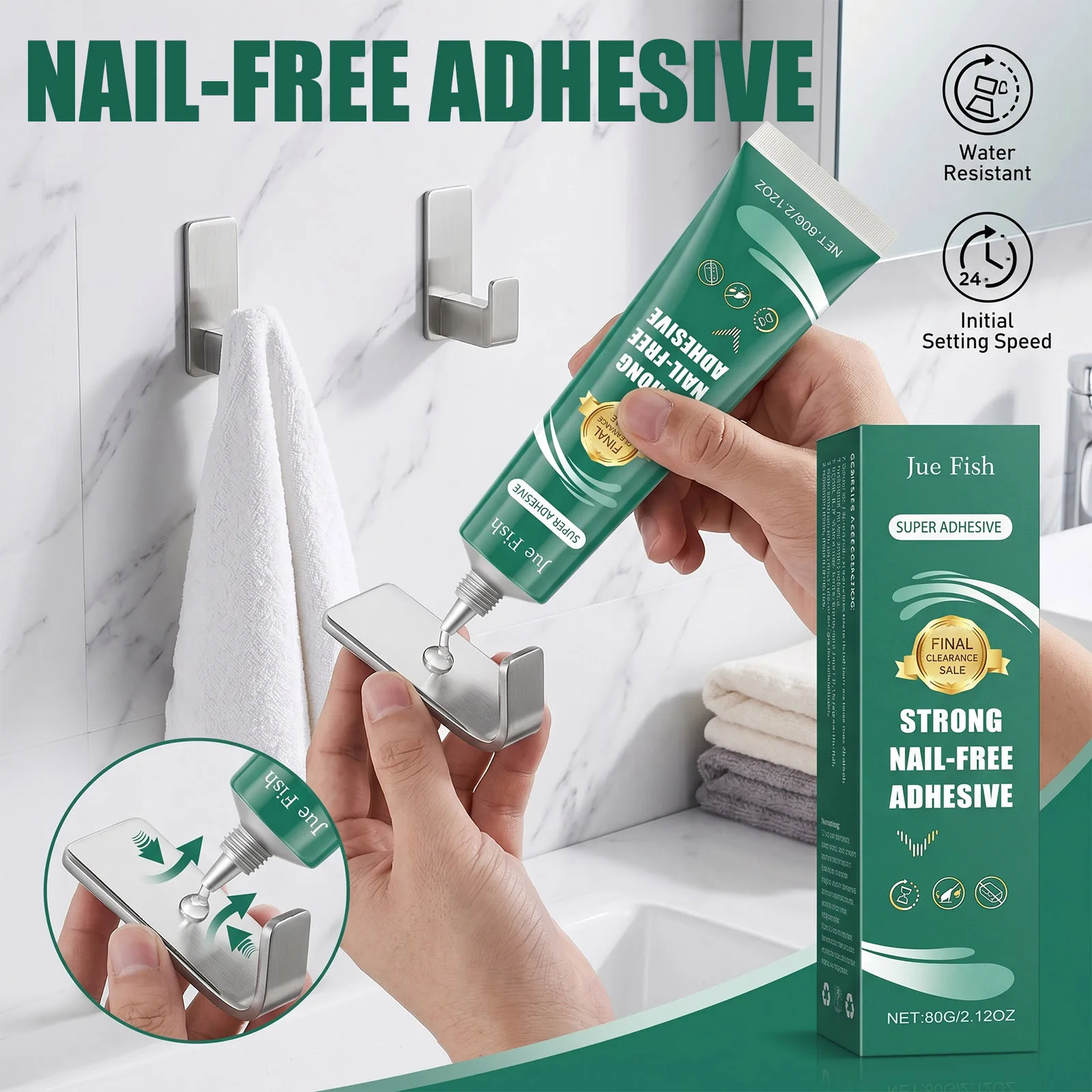 Multi Surface No Nail Adhesive Heavy Duty Quick Dry Instant Bond No Drilling Required Mounting Daily Household Repair Glue