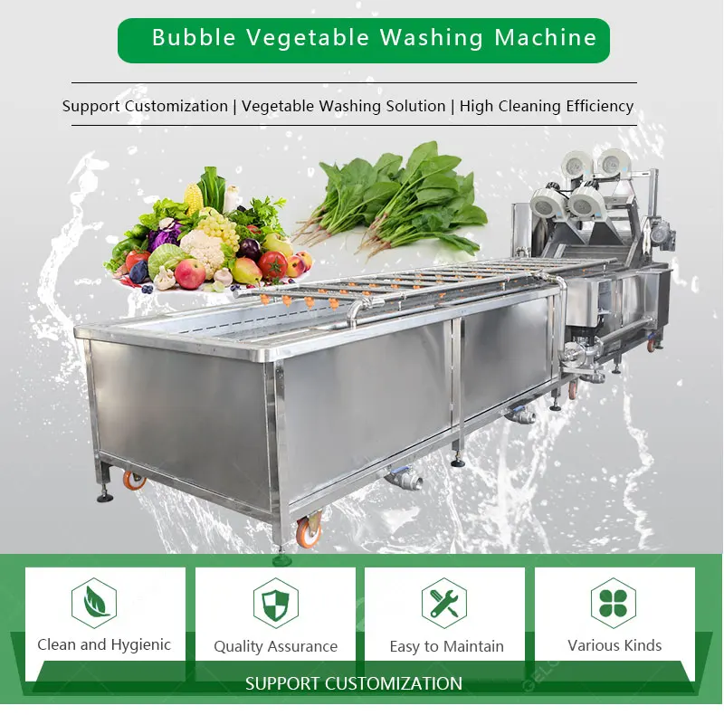 Green Leaves Herb Fruit & Vegetable Wash Process Industrial Washing Machine Cabbage