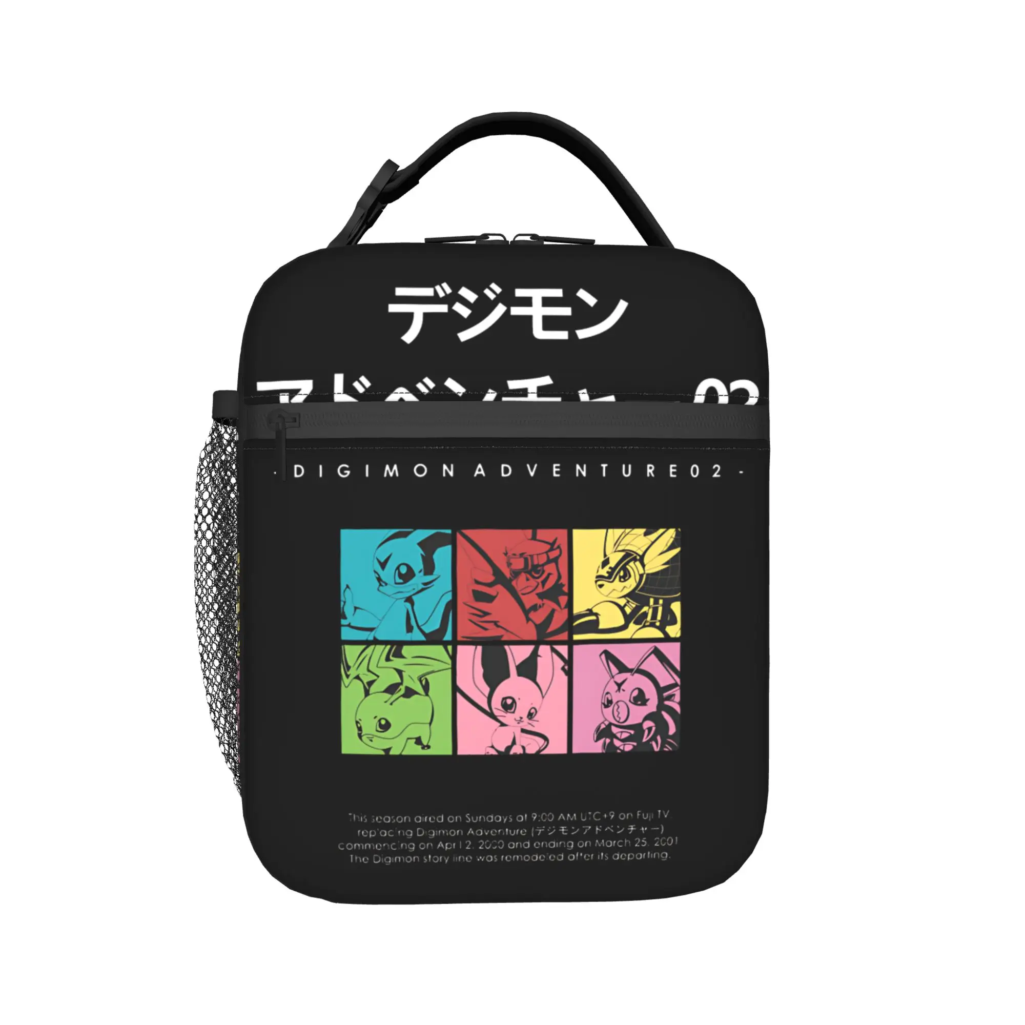 

Digital Monster Digimon Adventure Product Insulated Lunch Bag For Travel Food Box Portable Cooler Thermal Bento Box