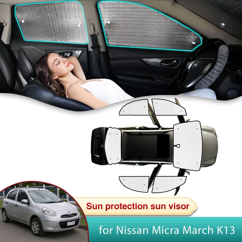 Car Sun Shade for Nissan Micra March K13 MK4 2011 2012 2013 2014 2015 2016 Sunshade Windshield Privacy Shading Window Auto Parts