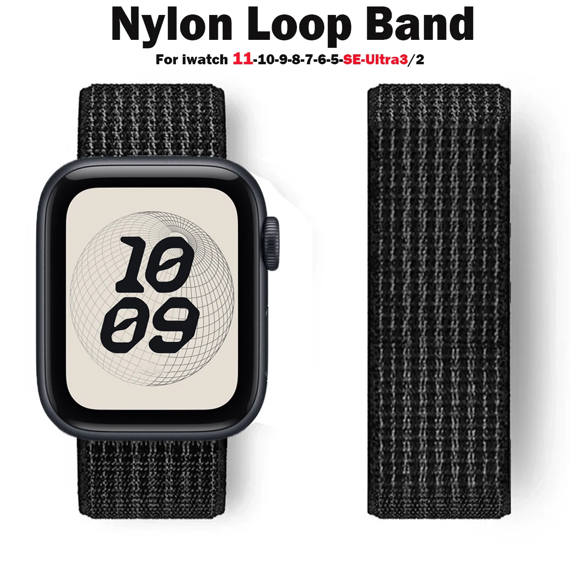 2025 Nylon Loop for Apple Watch Band 49mm 46mm 40mm 44mm 45mm 42mm 41mm S11 Bracelet IWatch 11/10/9/8/7/6/5/4/SE/Ultra 3/2 Strap image 3