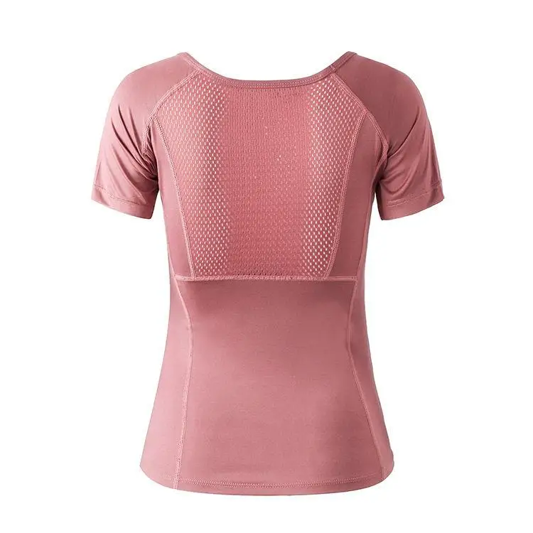 Entraînement Yoga Fem t-shirt gymnase vêtements de sport pour femmes ort Sve rond Ne rond Neline Triacéate Fiber dames Faion
