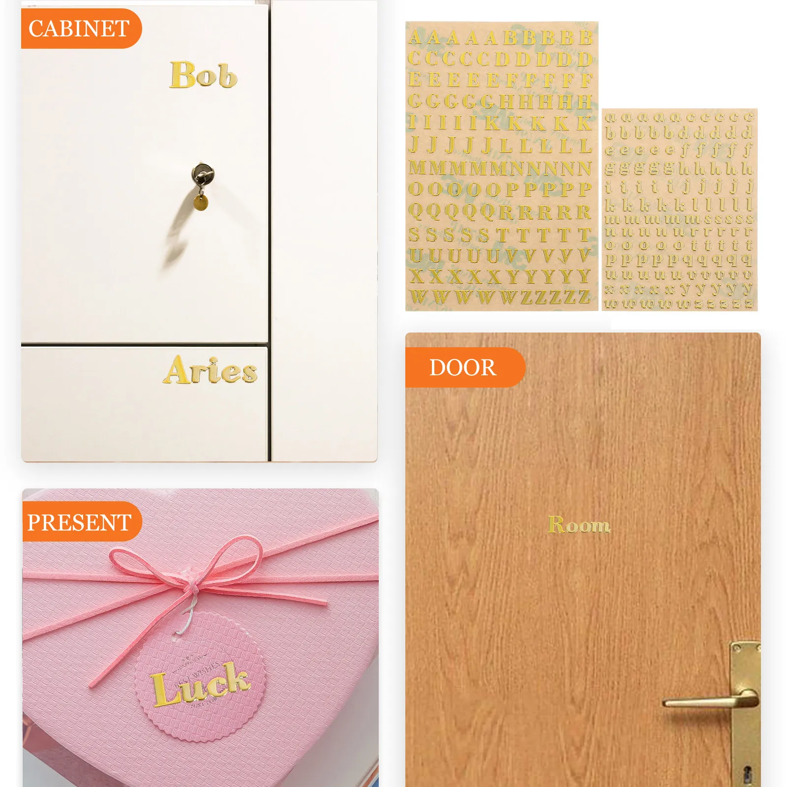 4 Lembar Stiker Huruf Logam Ep - Resin Art Alphabet ulasan dan harga