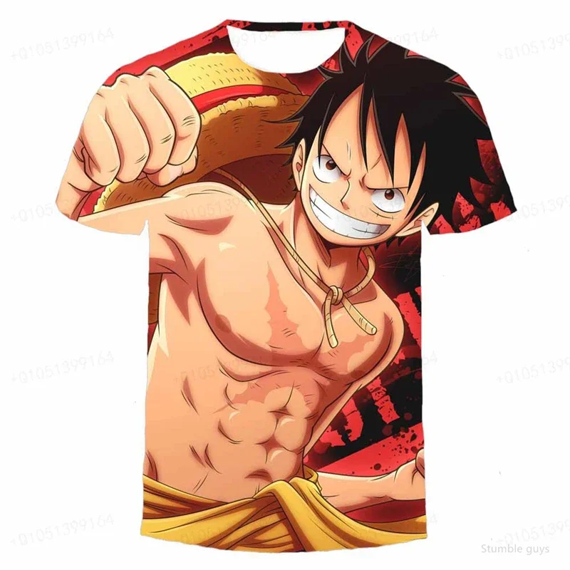 Men One Piece T-Shirt Shanks Four Emperors Jersey Summer Casual Breathable Short Sleeve Boys Clothes Girls Outdoor Tops