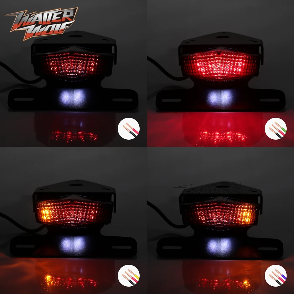 XR400 XR250 Tail Tidy License Plate Bracket LED Tail Brake Turn Signal Light For Honda XR250R XR400R XR 250 400 Motard 1996-2008