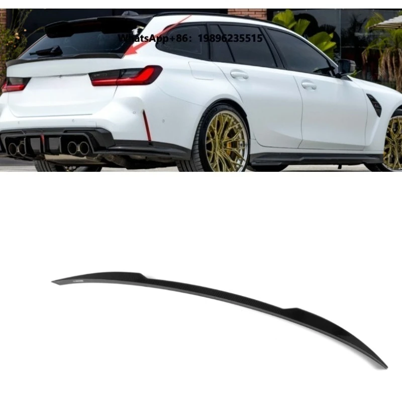 G81 Car Spoiler for  M3 G81 Touring  2021+ High Quality Glossy Carbon Fiber Middle Wing  Rear Car Spoilers