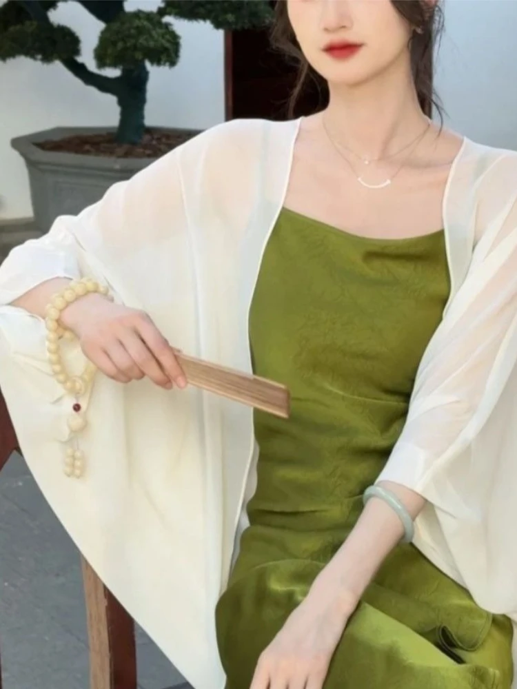 Jackets Women Elegant Summer Simple Solid Thin Breathable Sun-proof Sheer Holiday Sweet Lady All-match Loose Casual Outwear Ins