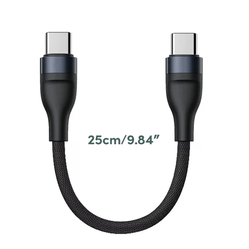 PD60W cavo di ricarica rapida da tipo C a tipo C cavo corto da 0.25M cavo dati USB C per Power Bank telefono Tablet Laptop carica portatile