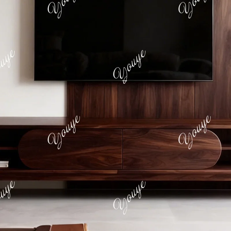 J جديد الصينية الجوز الأسود خزانة التلفزيون خشب متين غرفة المعيشة خزانة بسيطة الشمال سجل شقة صغيرة خزانة جانبية #4