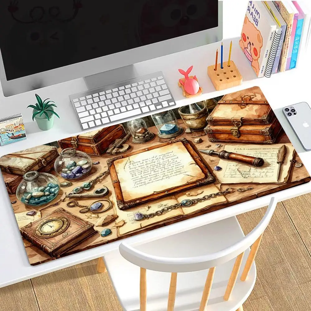 Wizard Hat Ancient Books Magic Workshop Playmat Large Size Games Laptop Office desktop Mousepad