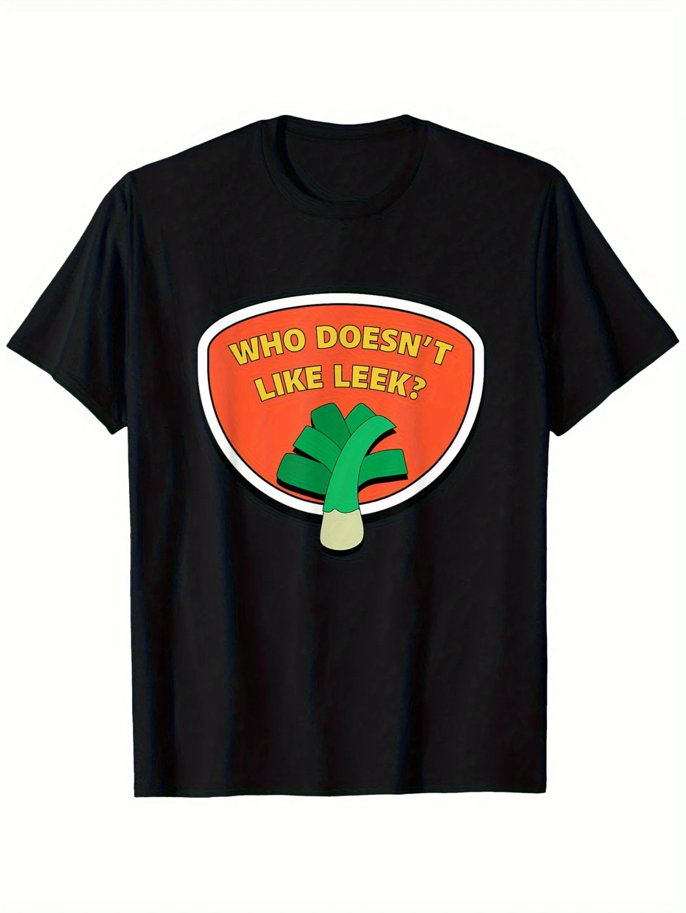 Funny Scallion Onion Joke Graphic T-Shirt - Vegetable-Themed Humor Tee, Round Neck Casual Shirt for Christmas, Valentine's Day &