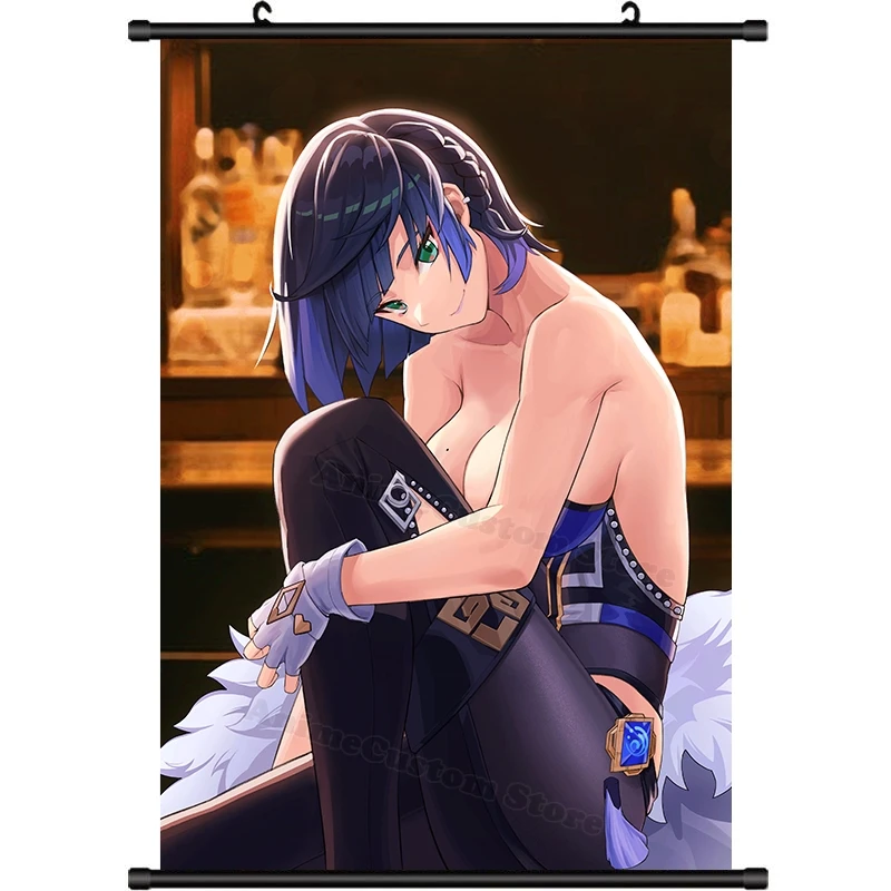 Anime Game Yelan Sexy Girl HD Wall Scroll Roll Painting Poster Hanging Picture Poster Collection Home Decor Gift