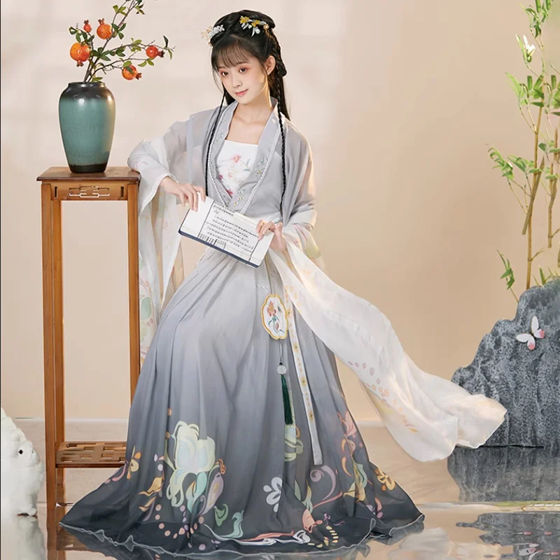 

Chinese Hanfu Dresses for Women, Ancient Traditional Embroidered Hanfu Sets, Carnival Fairy Cosplay Costume, Hanfu Dance Dress