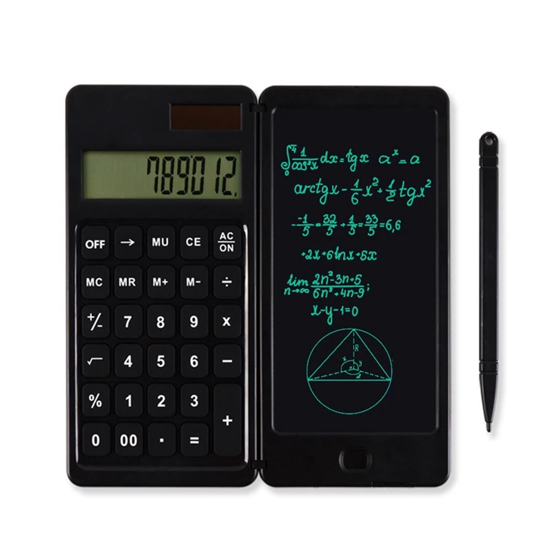 Mini Calculadora Solar com LCD Stylus, Tablet Gráfico Digital, calculadoras portáteis, bloco de escrita, 6,5"