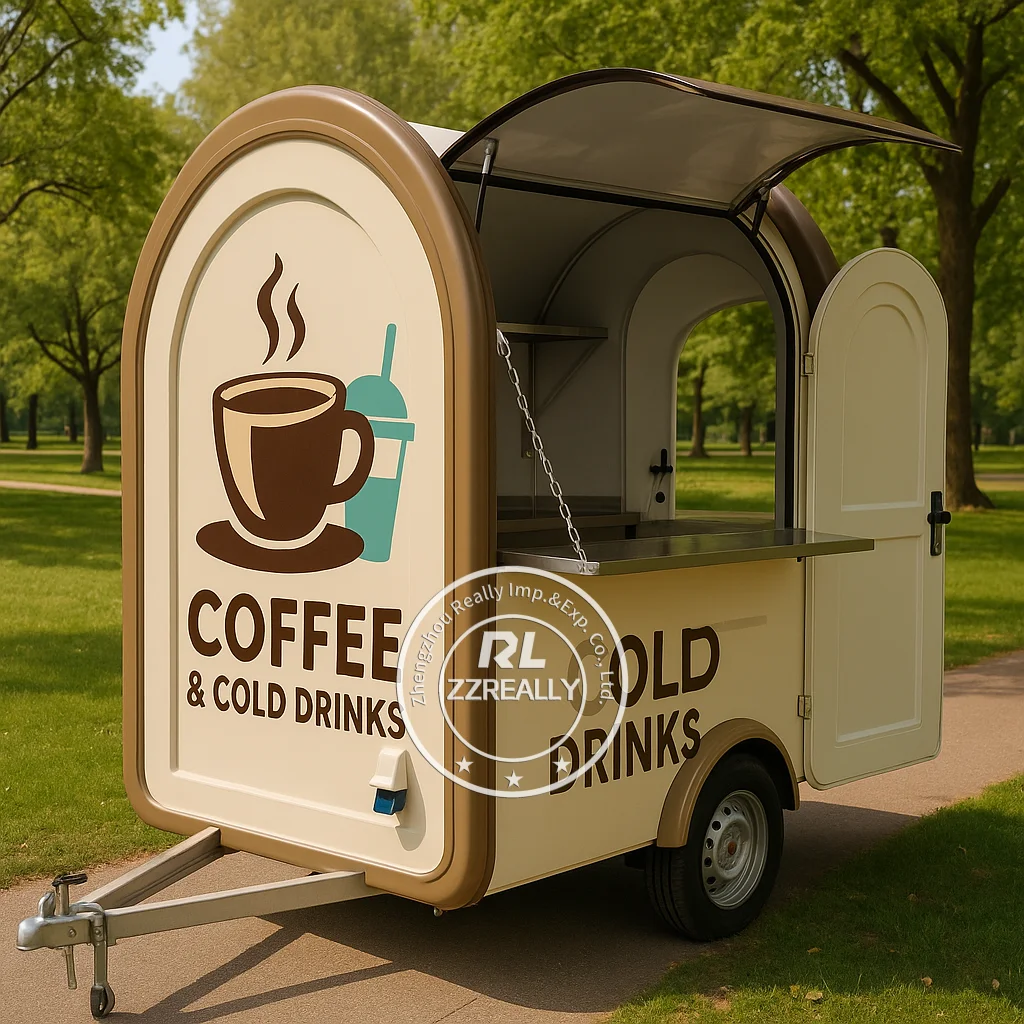 Spain Churros Cart Food Vending Cart Large Food Truck Outdoor Street Mobile Kitchen Catering Trailer with Fryer Outdoor