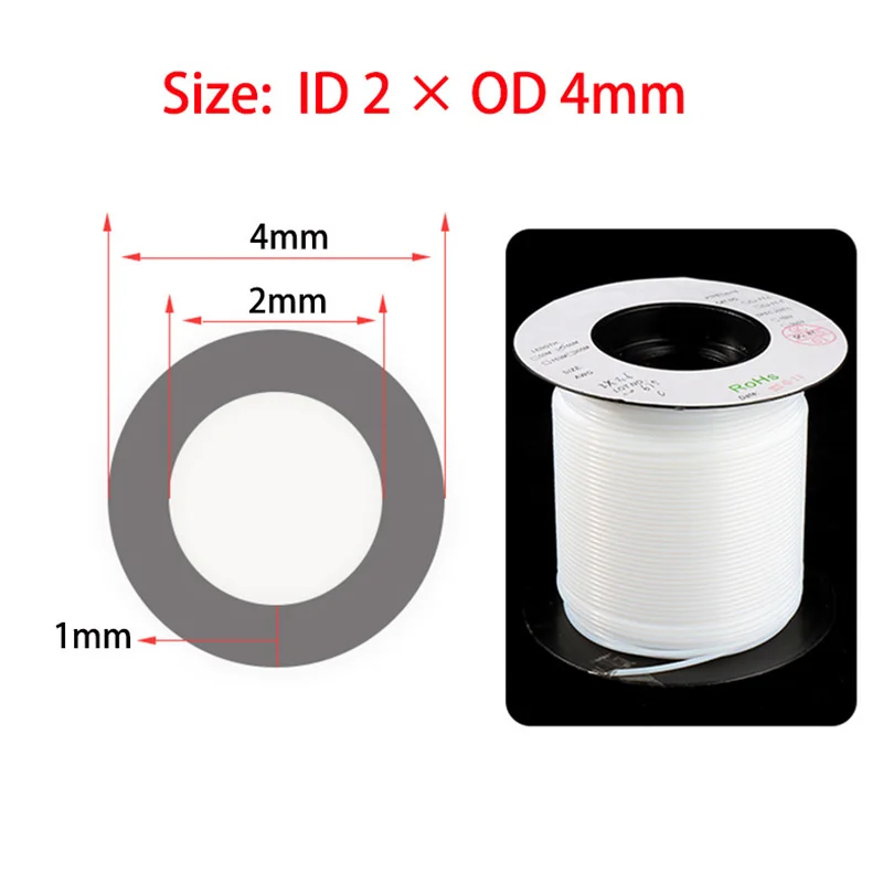 High-Temp Anti-Corrosion White PTFE Tubing 0.8-10mm ID 3D Printer Hotend Filament Transport Pipe Mechanical Sealing Fittings