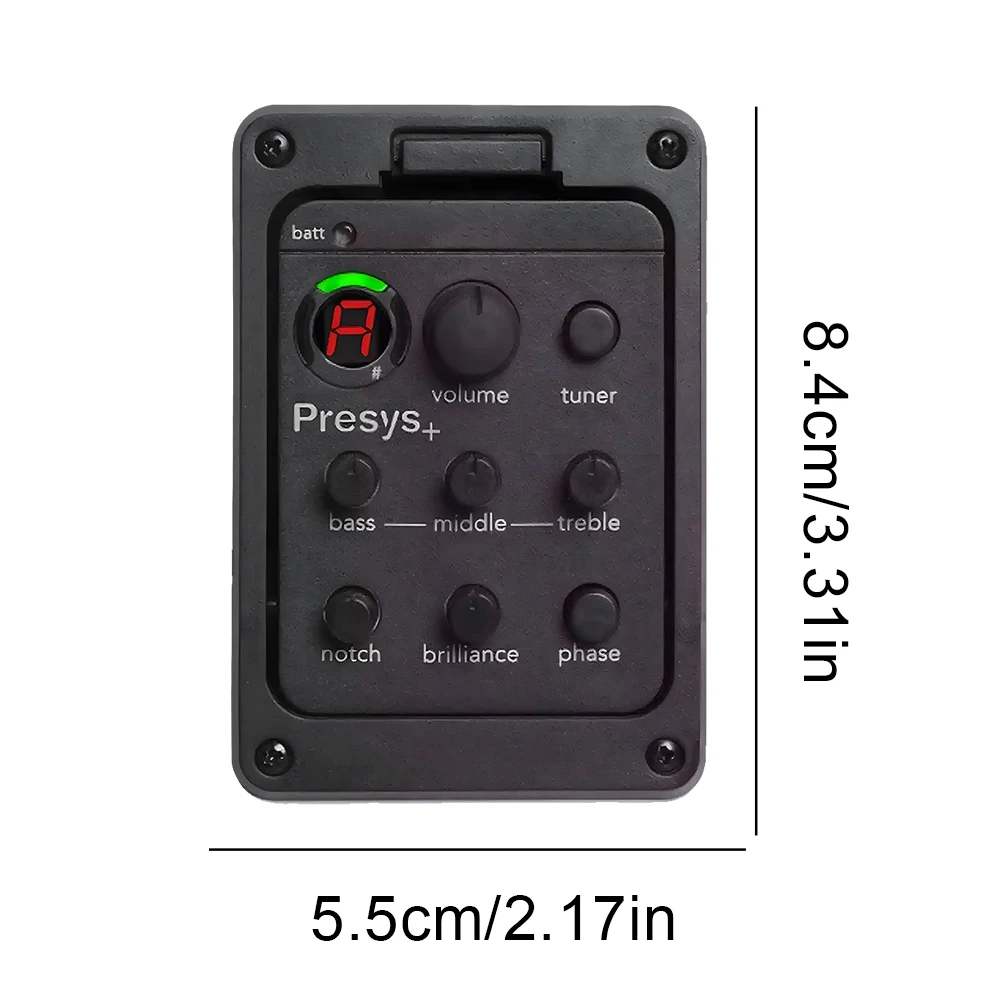 201 Classic Acoustic Guitar EQ Tuner Piezo Pickup Acoustic Guitar Preamp EQ Tuner Mic Blend Preamp for Fishman Presys+