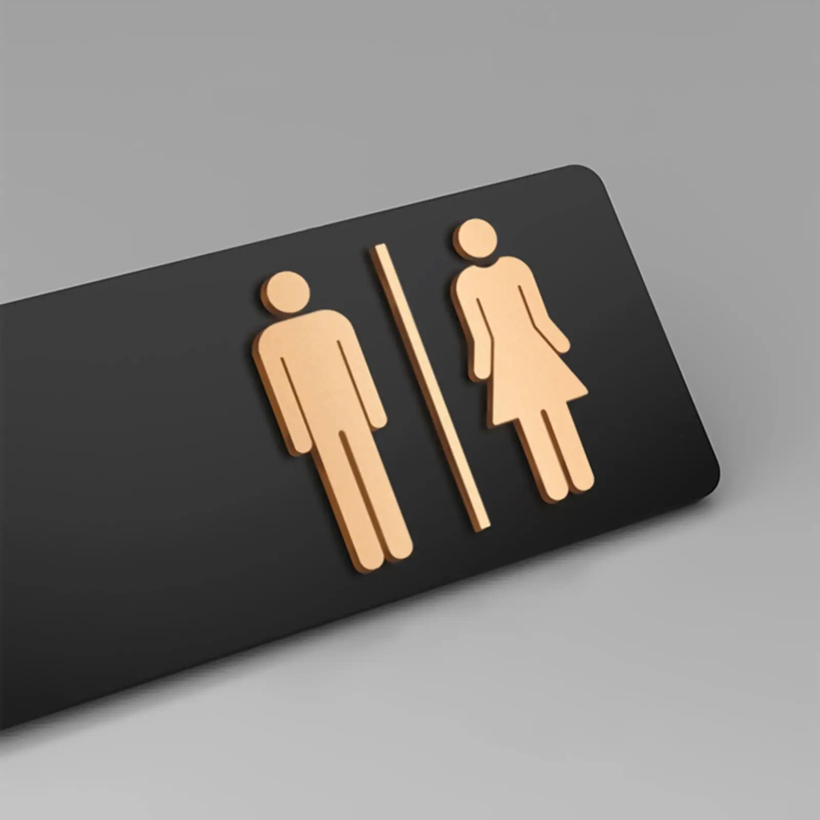 NEUES Modernes WC-Schild Selbstklebende Acryl-Badezimmerschilder Geschlechtsneutrales Toilettenschild für Unternehmen, Zuhause, Hotel