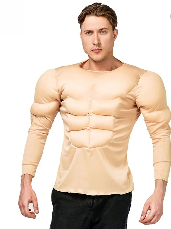 

Adult Muscle Costume Men's T-irt loween Role-plang Par Eight Pa Abs Top Cross-border Clothing Stage Performance