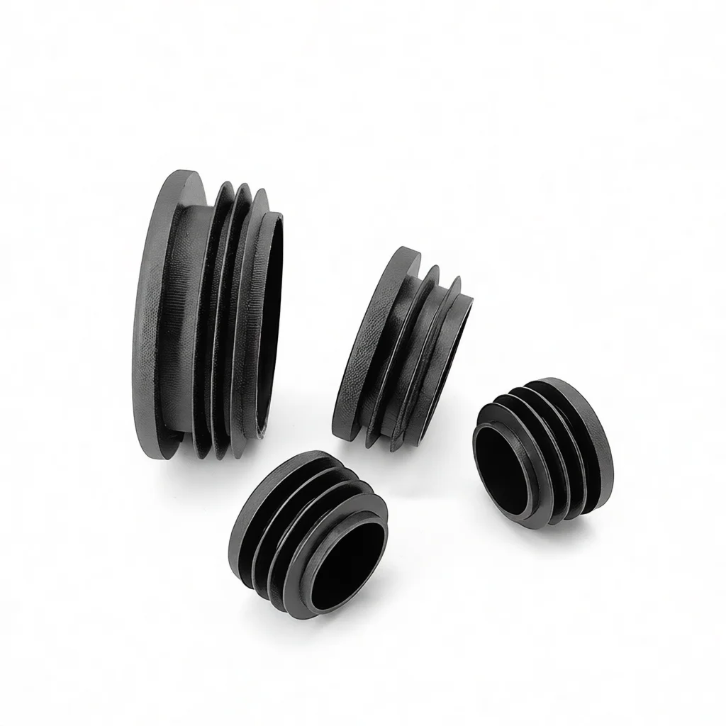 Round Pipe End Caps Plastic Insert Plugs Black For Furniture Steel Tube Protection Finishing Fittings Hardware Stopper