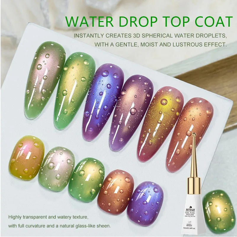10ml 3D Clear Water Drop Top Coat Gel Nail Polish Crystal Water Drop Design No Wipe Soak Off Water Droplet Nail Functional Gel