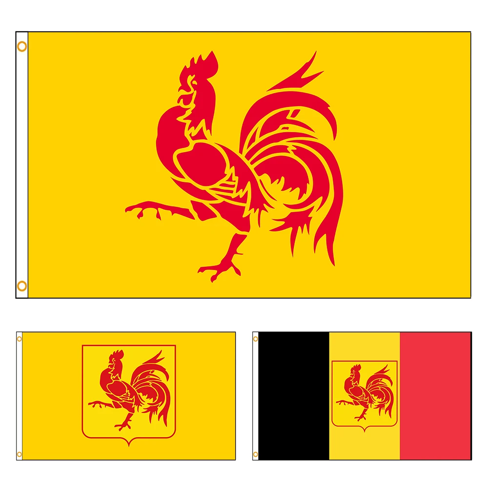 90x150cm Wallonia Flag Belgium Polyester Printed Banner Decoration Tapestry FLAGLAND