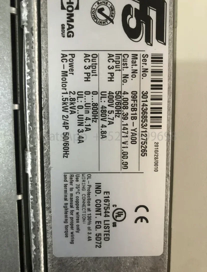 09f5b1b-ya00 Used inverter 1.5kW function runs OK