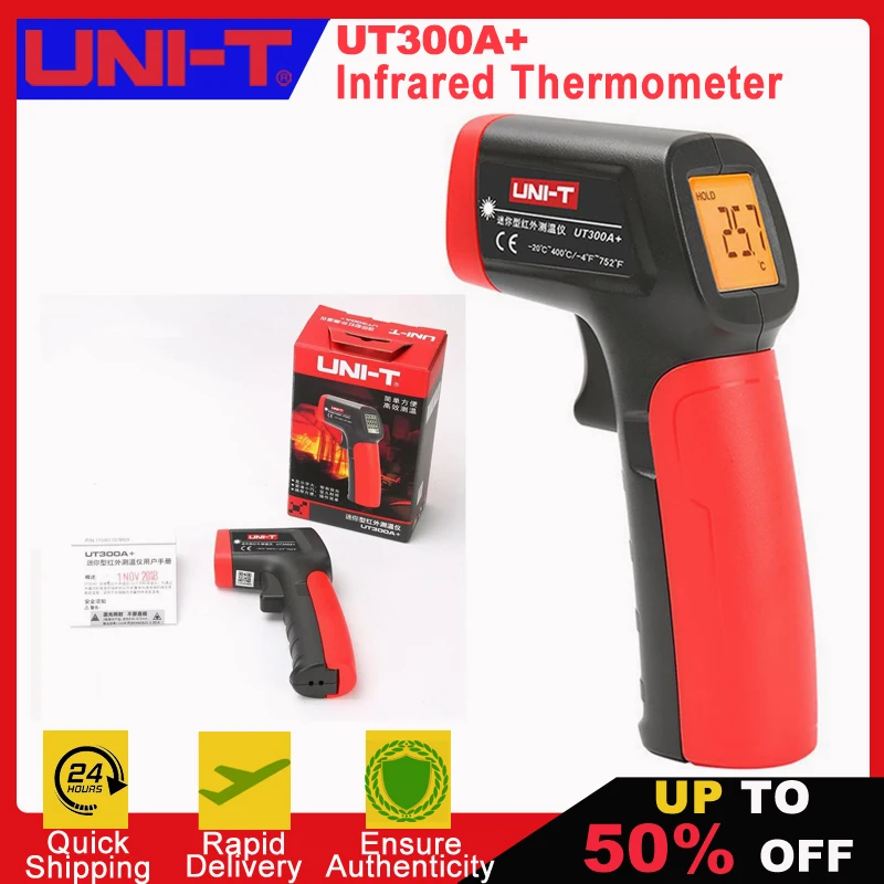 

UNI-T UT300A+ Laser Infrared Thermometer Handheld Termometro Digital Industrial Non Contact Laser Temperature Meter Gun