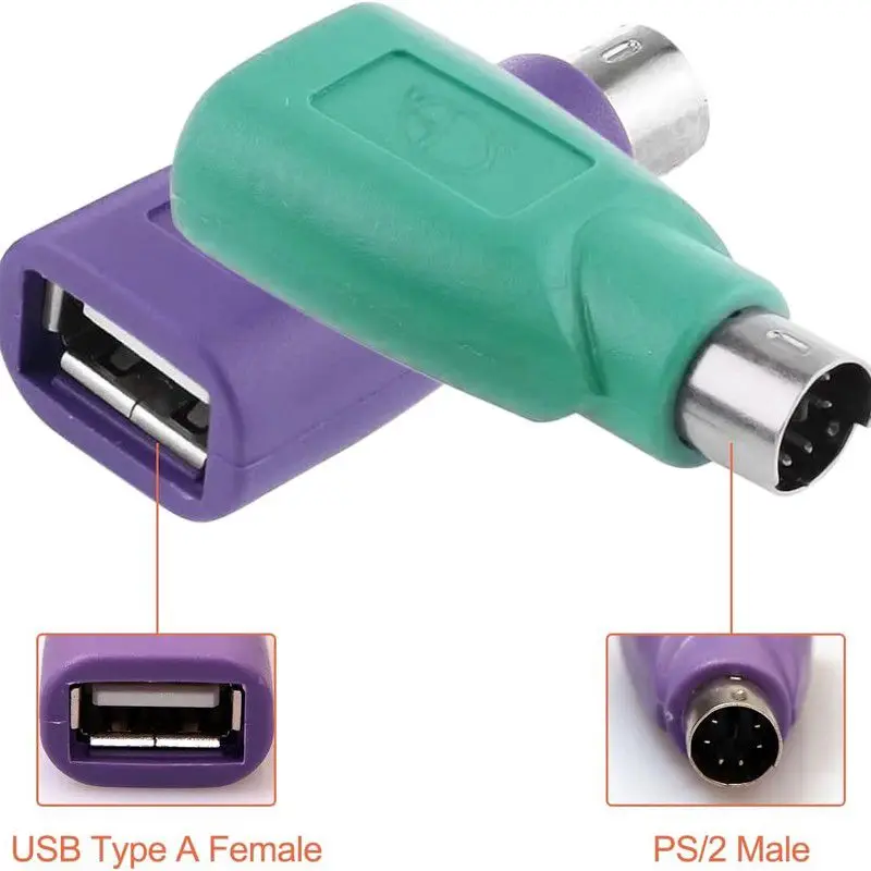 1/2/4pcs PS2 to USB Adapter Converter, Computer Mouse and Keyboard Mini Adapter, Mouse and Keyboard Converter
