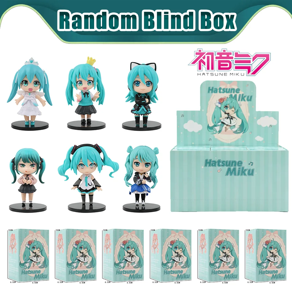 

Anime Hatsune Miku Q Version Standing Figure Blind Box Set Cat Ear Miku Cute Handmade PVC Model Ornament