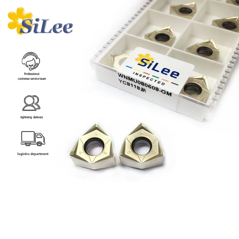 

10pcs WNMU080608-GM Milling Tool Inserts for Aluminium Machining titanium allos CNC Lather Cutter Tool