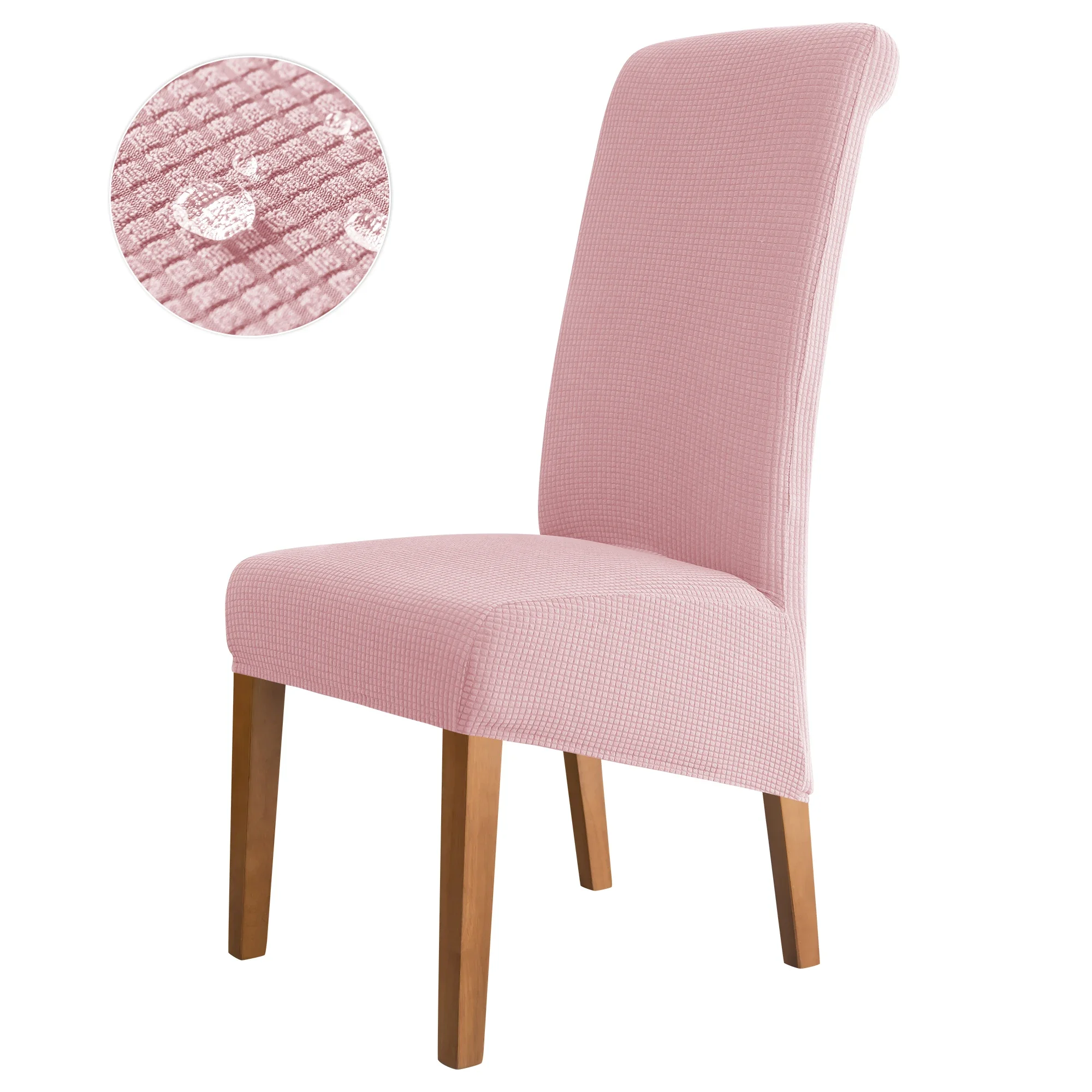 Wasserabweisender Stuhlbezug mit hoher Rückenlehne, Jacquard-Stretch, Stuhlhussen in XL-Größe für Esszimmer, schmutzabweisend, pflegeleicht, Sitzschutz