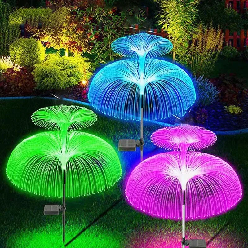 

Waterproof Solar Fiber Optic Jellyfish Garden Lights for Lawn Patio Yard Decor