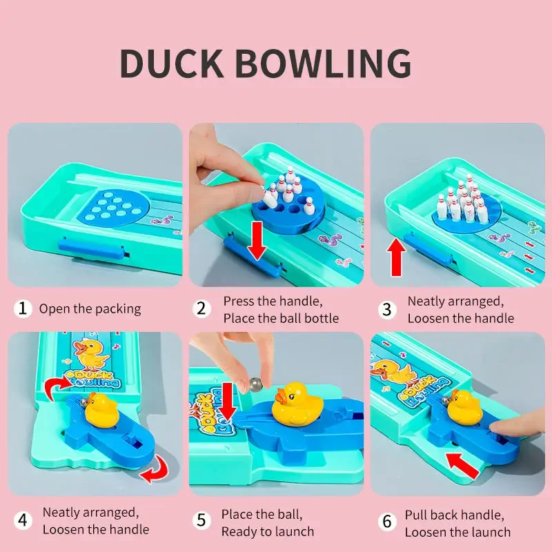 Desktop Bowling Set Game Funny Indoor Parent-Child Interactive Mini Toy Party Table Sports Educational Game for Kids Adults Gift