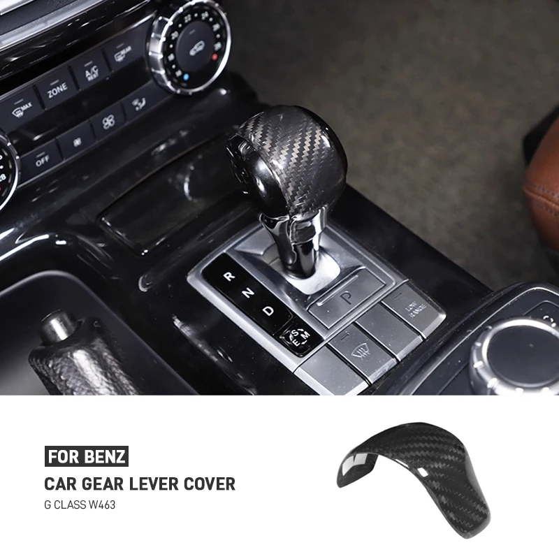 

Car Gear Shift Knob Head Cover Trim Real Carbon Fiber Interior Decoration Accessories For Mercedes Benz G Class W463 2012-2018