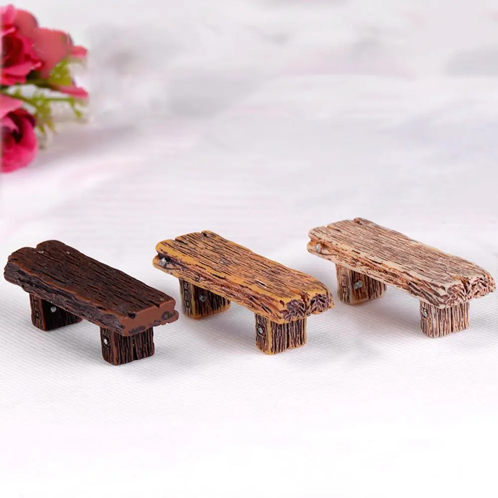 

Landscaping Home Decor Bonsai Decorations Long Wood Bench Miniature Wood Bench Figurine Mini Wood Bench Mini Wooden Chair