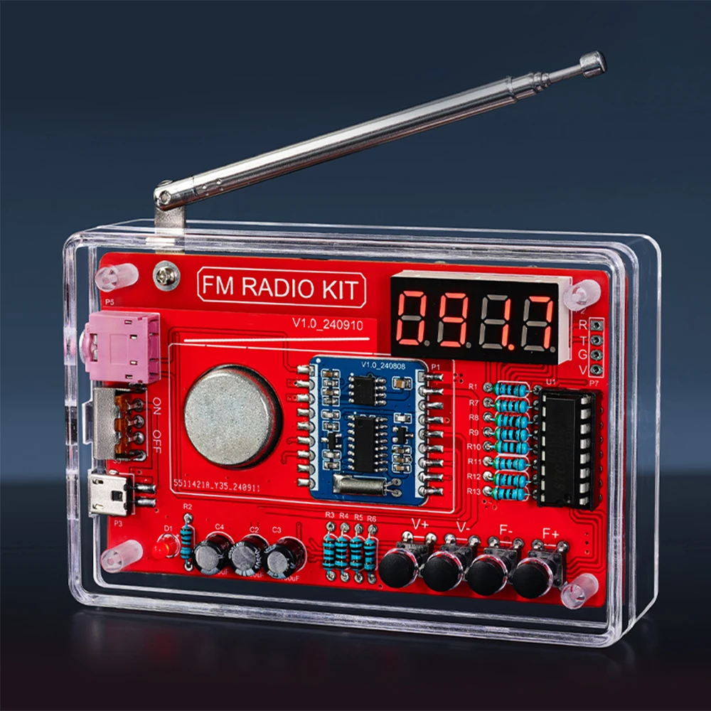    RDA5807 DIY FM-radio Elektronische kit Verstelbare frequentie 87-108 MHz Digitaal display DIY Soldeerproject Praktijksoldeer - afbeelding 2