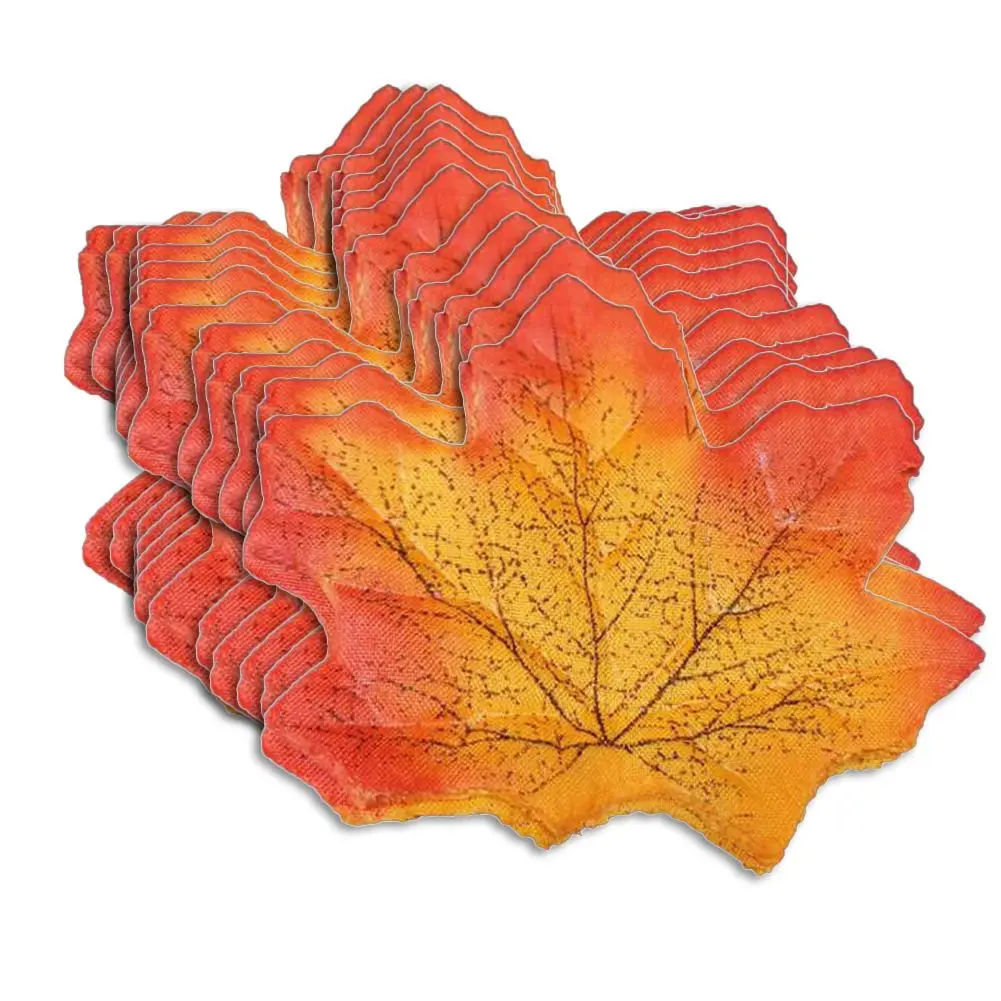 Maple artificial deixa para decoração, maple falso deixa para casamento, festa de halloween, 50pcs