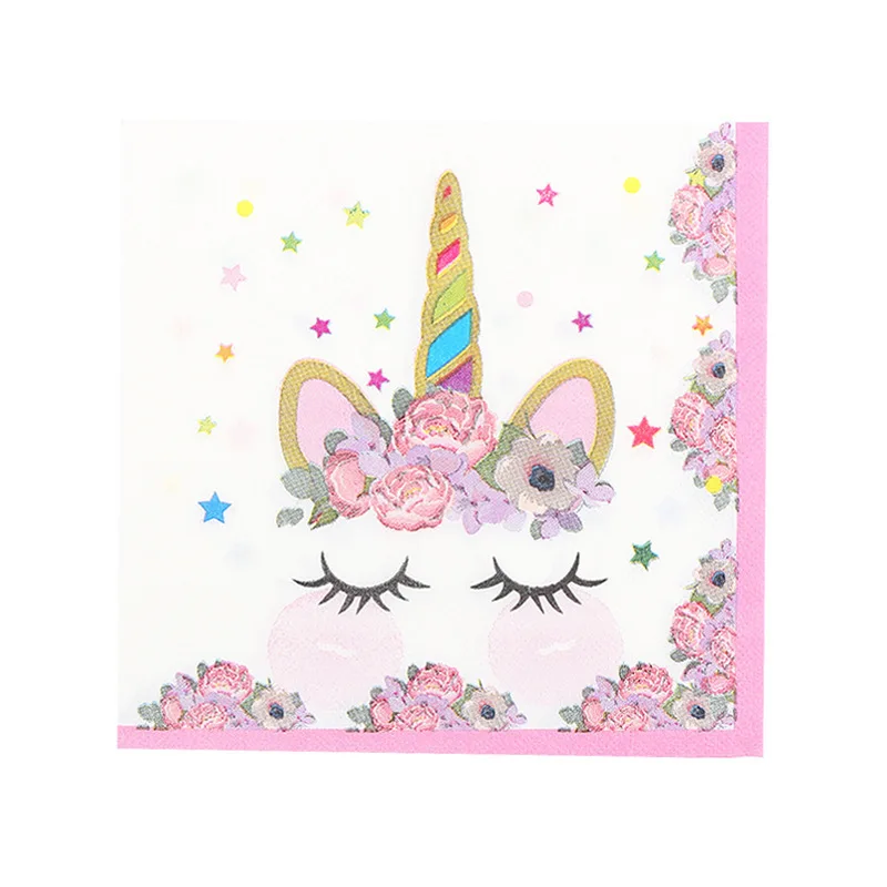 Unicorn Party Supplies Unicorn Tableware Balloons Napkin Cups Plates Baby Shower Girls Unicorn Birthday Party Decorations