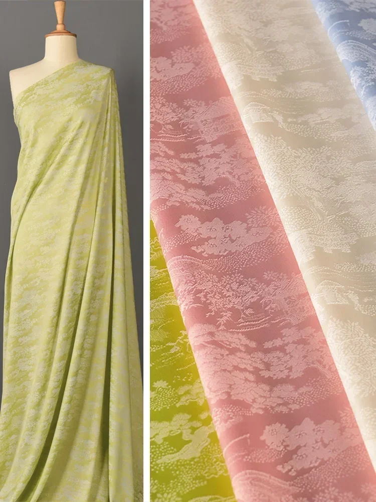 

Имитация ткани с уксусной кислотой, жаккардовый Cheongsam, имитация шелкового платья, ткань для шитья одежды, оптовая продажа, ткань, метр, материал «сделай сам»