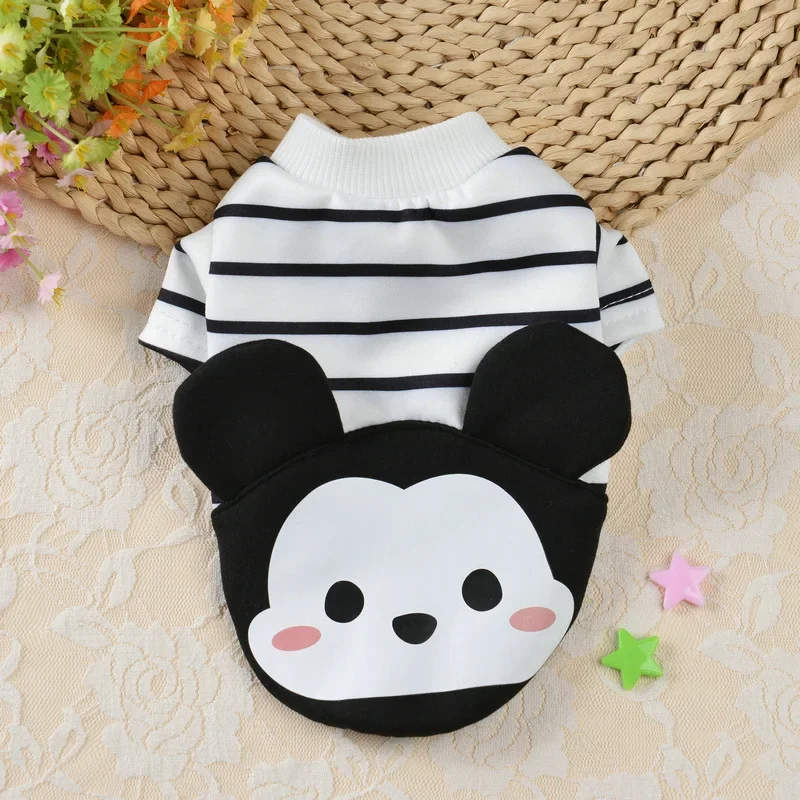 Disney Mickey Mouse Dog Clothes Winnie Bear Cartoon Anime Sweatshirt Small Dogs Coat Costume Autumn Winter Warmth Puppy Jacket