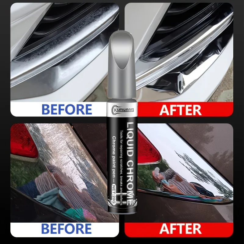 Metal Touch-Up Paint Pen - Multi-Functional Silvery Repair Pen - Scratch Repair Pen, Suitable for Silvery Parts Such As Faucets,